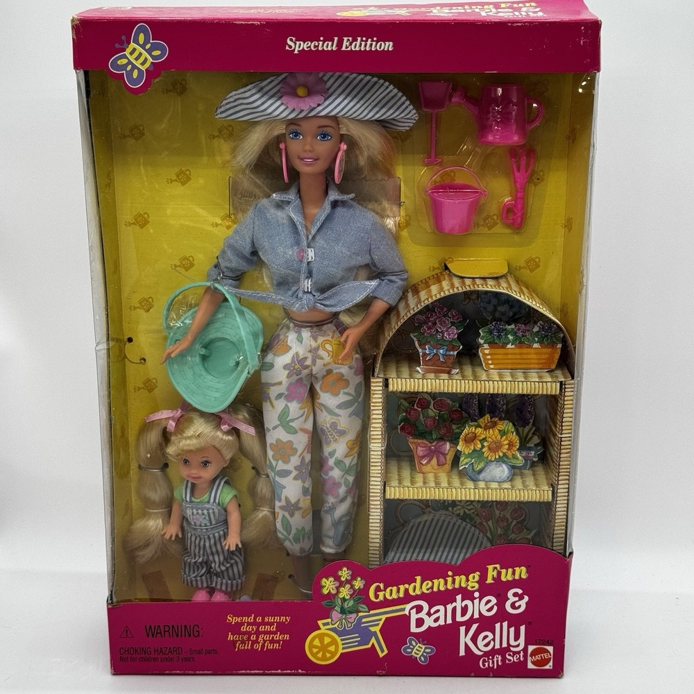 Vintage Barbie & Kelly Gardening Fun Gift Set #17242 in Original Box 1996 READ